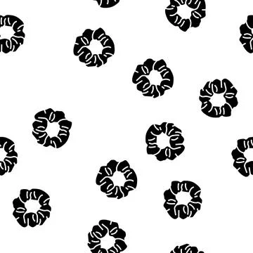 Scrunchies silk glyph seamless pattern Stock Illustration