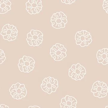 Scrunchies silk line seamless pattern 库存插图