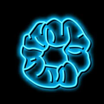 Scrunchies silk neon glow icon illustration Stock Illustration