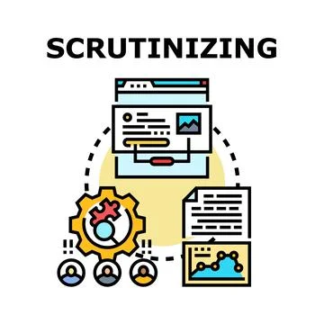 Scrutinizing business data and website analysis process 스톡 일러스트