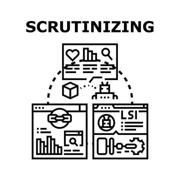 Scrutinizing data analyzing research content concept Ilustración de archivo
