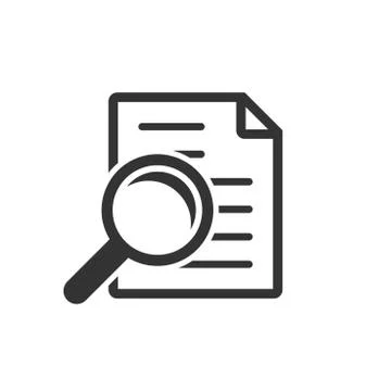 Scrutiny document plan icon in flat style. Review statement vector illustrati Illustrazione stock