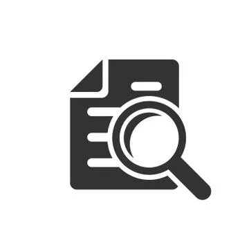 Scrutiny document plan icon in flat style. Review statement vector illustrati Illustrazione stock