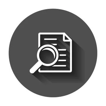 Scrutiny document plan icon in flat style. Review statement vector illustrati 库存插图