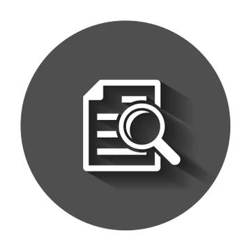 Scrutiny document plan icon in flat style. Review statement vector illustrati Stock Illustration