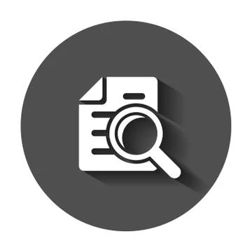 Scrutiny document plan icon in flat style. Review statement vector illustrati 스톡 일러스트