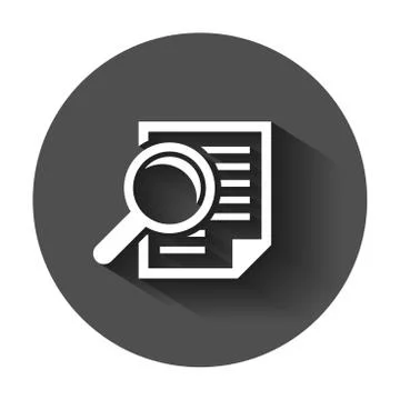 Scrutiny document plan icon in flat style. Review statement vector illustrati 库存插图