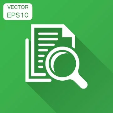 Scrutiny document plan icon in flat style. Review statement vector illustrati 库存插图
