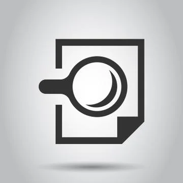 Scrutiny document plan icon in flat style. Review statement vector illustrati Illustrazione stock