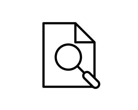 Scrutiny document plan icon in flat style. Review statement vector illustrati Stock Illustration