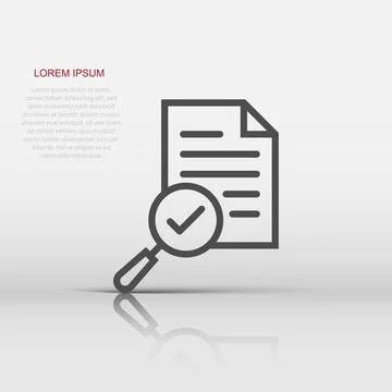 Scrutiny document plan icon in flat style. Review statement vector illustra.. Stock Illustration