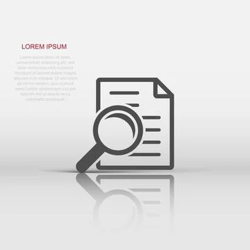 Scrutiny document plan icon in flat style. Review statement vector illustra.. Stock Illustration