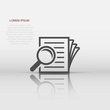 Scrutiny document plan icon in flat style. Review statement vector illustra.. Stock Illustration