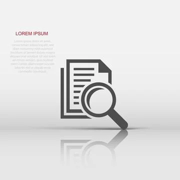 Scrutiny document plan icon in flat style. Review statement vector illustra.. Stock Illustration