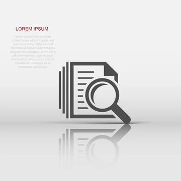 Scrutiny document plan icon in flat style. Review statement vector illustra.. Stock Illustration