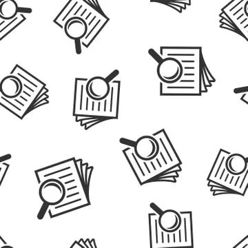 Scrutiny document plan icon seamless pattern background. Review statement vec 库存插图