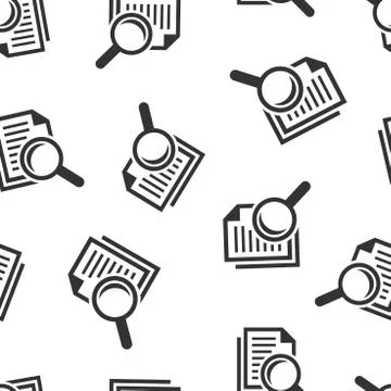 Scrutiny document plan icon seamless pattern background. Review statement vec Stock Illustration