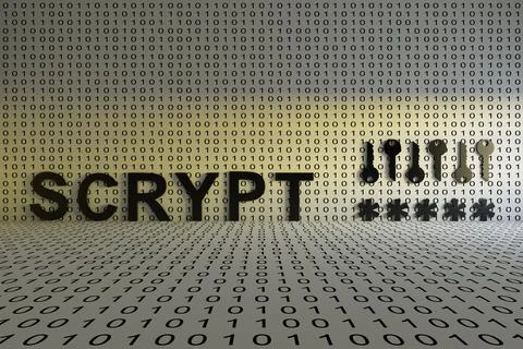 SCRYPT concept text sunlight 3D illustration Stock Illustration