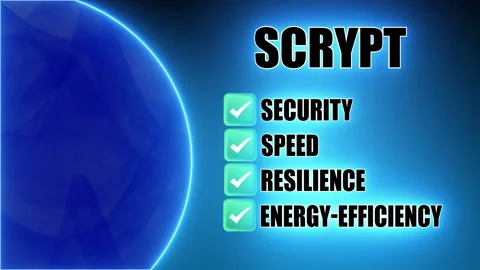 Scrypt is a cryptographic hashing algorithm used for mining and data protection 스톡 동영상 302167777