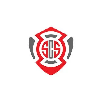SCS Letter monogram Initial Logo Design Template Vector Illustration. SCS e.. Stock Illustration