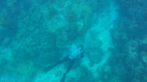 Scuba Diver Air Bubbles Stock Footage 7903590