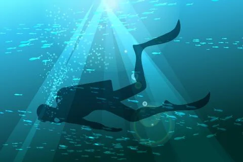 Scuba diver Stock Illustration