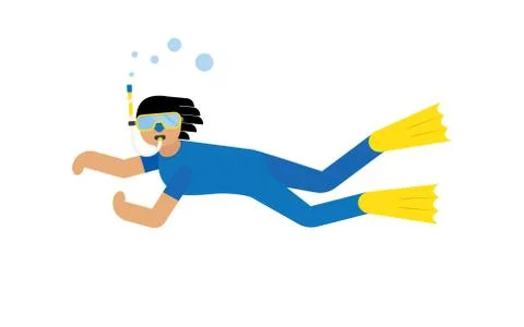 Scuba diver isolated Stock Illustration