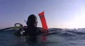 Scuba diver signalling dive boat HD Footage