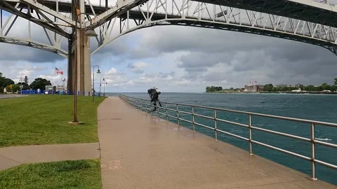 Scuba Diver St. Clair River Port Huron, Michigan Stock-Footage 158065251