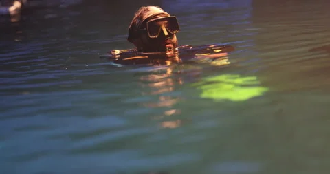 Scuba Diver in the Swimming pool Stock Footage 320437440