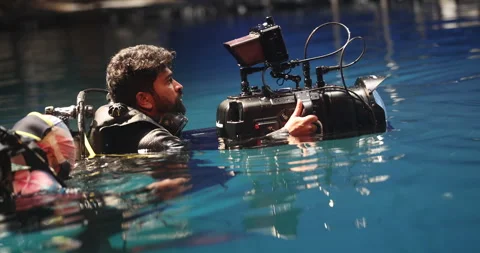 Scuba Diver with Underwater Camera Stock Footage 320452022