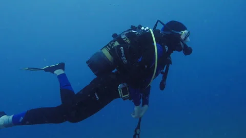 Scuba diver underwater Stock Footage 263115168