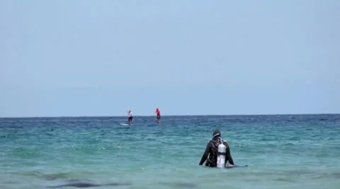 Scuba Diver in Water Stock Footage 37695206