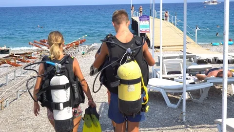 Scuba Divers Underwater. Stock Footage 96532204