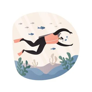 Scuba diving abstract concept vector illustration. Stock Illustration