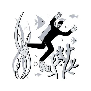 Scuba diving abstract concept vector illustration. Stock Illustration