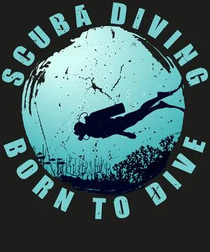 Scuba Diving Born to Dive イラスト素材