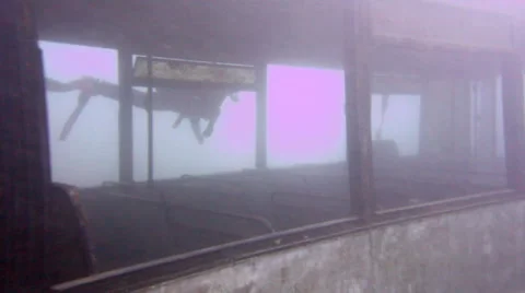 Scuba Diving Bus Wreck, diver swims alongside Stock Footage 48578774