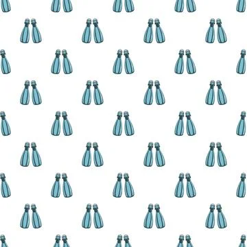 Scuba diving fins repeat seamless pattern design Stock Illustration