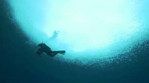 Scuba diving in fresh water Stockbeeldmateriaal 51988548