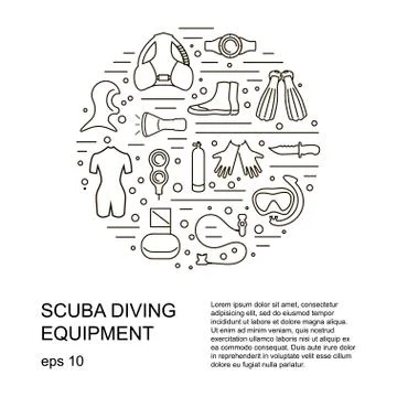 Scuba diving illustration Stock Illustration