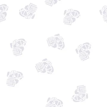 Scuba diving instruction glyph vector seamless pattern Stock Illustration