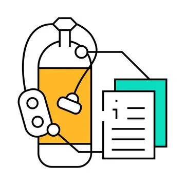 Scuba diving instruction icon color illustration Stock Illustration