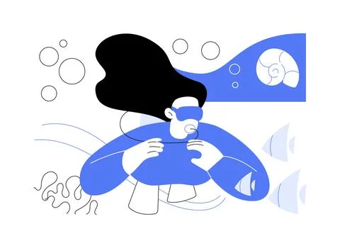 Scuba diving isolated cartoon vector illustrations. Ilustración de archivo