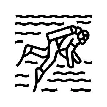 Scuba diving line icon vector illustration Illustrazione stock