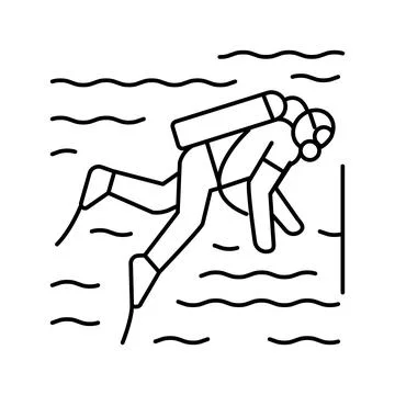 Scuba diving line icon vector illustration Stock Illustration