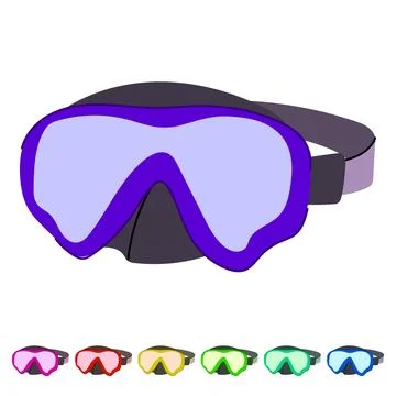 Scuba diving mask vector cartoon graphic 库存插图