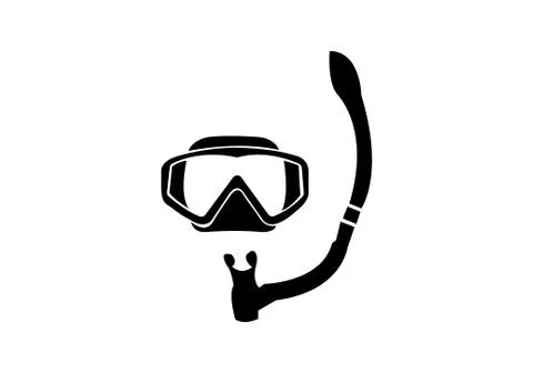 Scuba diving mask on white 스톡 일러스트
