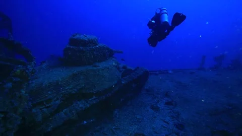 Scuba diving in Micronesia Video stock 325733517