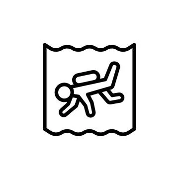 Scuba diving, ocean icon. Simple line, outline vector elements of saving marine Stock Illustration